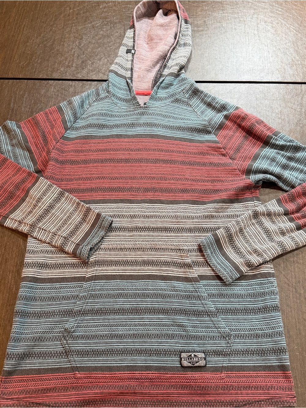 Billabong Horizontal Striped Hoodie Sz L